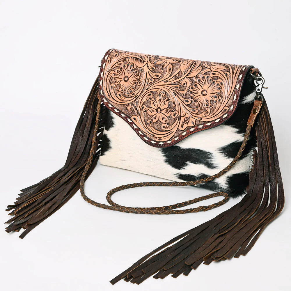 American Darling Hand Tooled Hair-on Messenger Bag