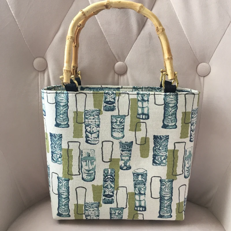 Green Atomic Tiki Bamboo Handbag