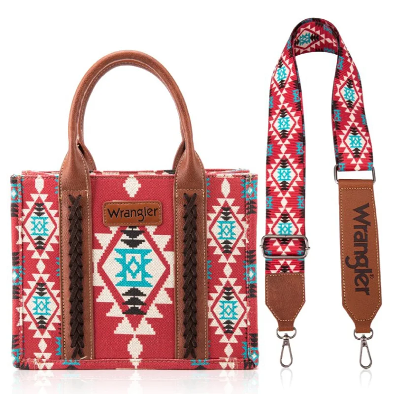 Wrangler Burgandy Aztec Crossbody Tote