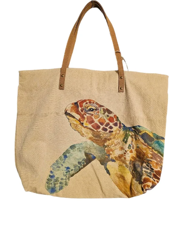 Canvas Tote or Book Bag - Sea Turtle - Watercolor