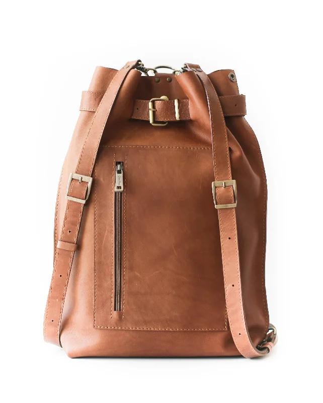 Classic Brown Large Leather Backpack