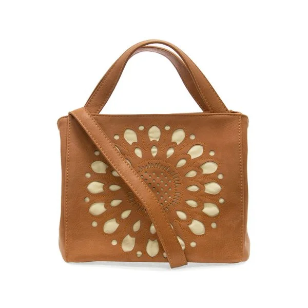 Flora Laser Cut Crossbody Tote  - L8225-121  -  Women  HAZELNUT