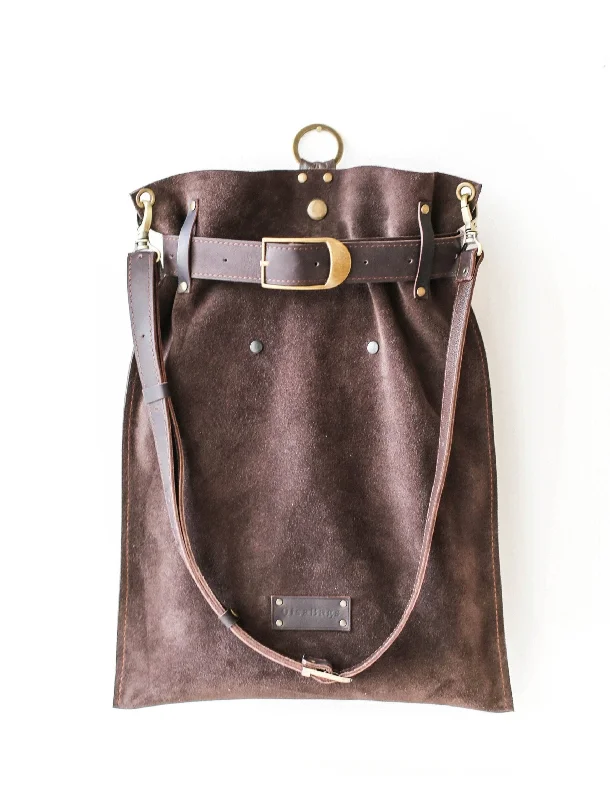 Dark Brown Suede Backpack