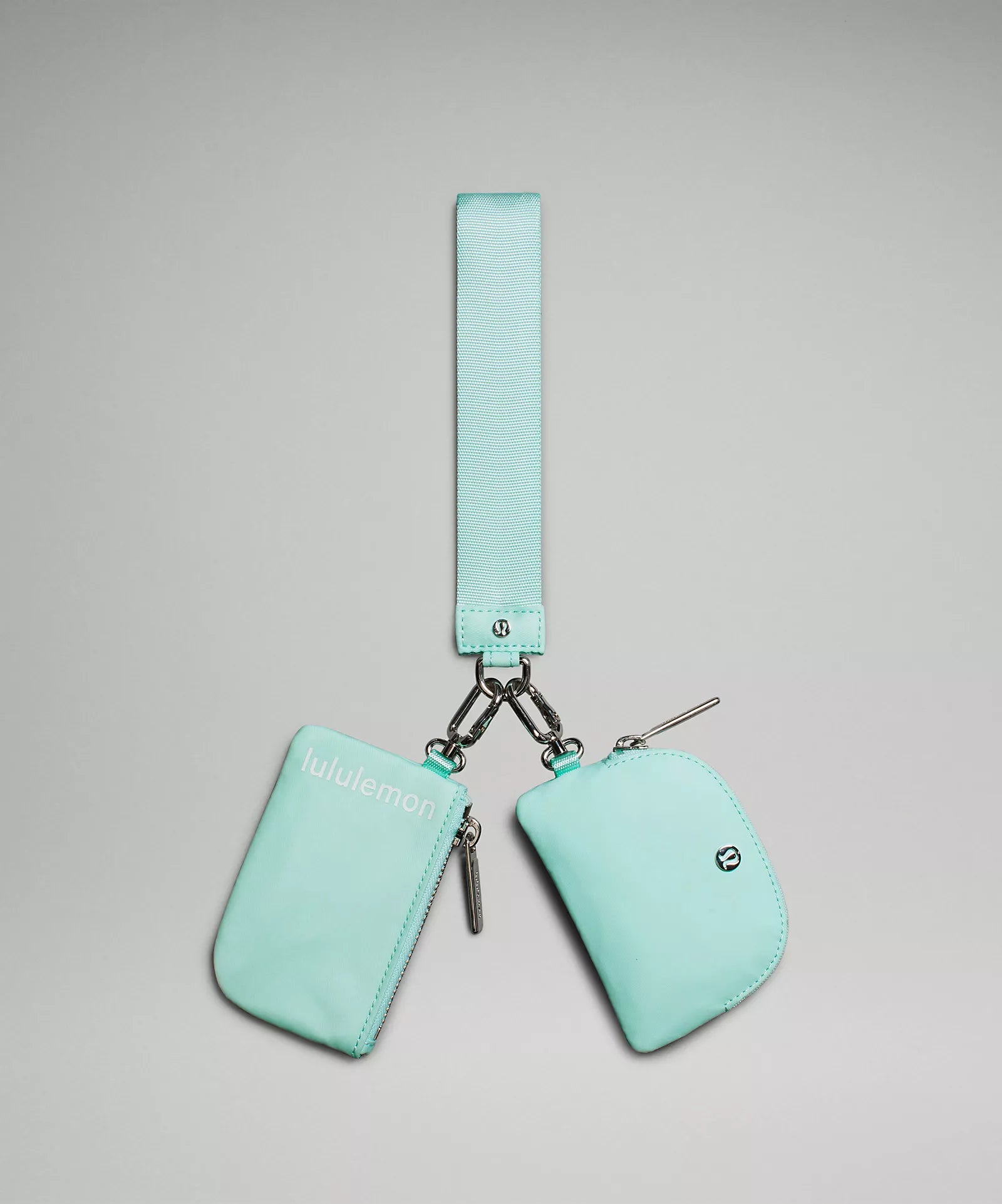 Dual Pouch Wristlet | Ideal Mint/White