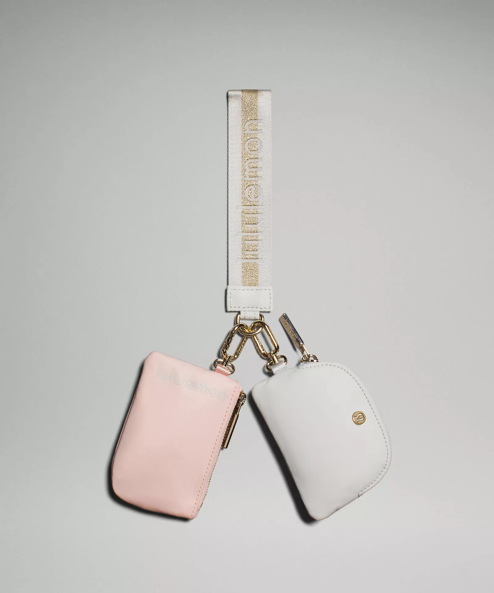 Dual Pouch Wristlet | Vapor/Gold/White