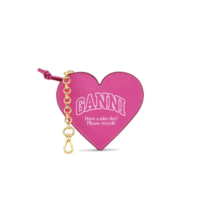 Funny Heart Zipped Coin Purse (Shocking Pink)