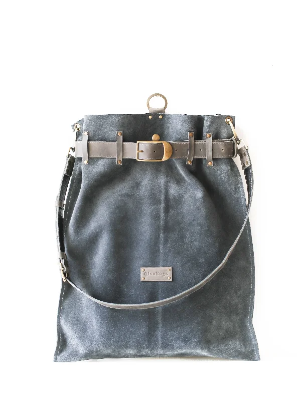 Gray Suede Backpack