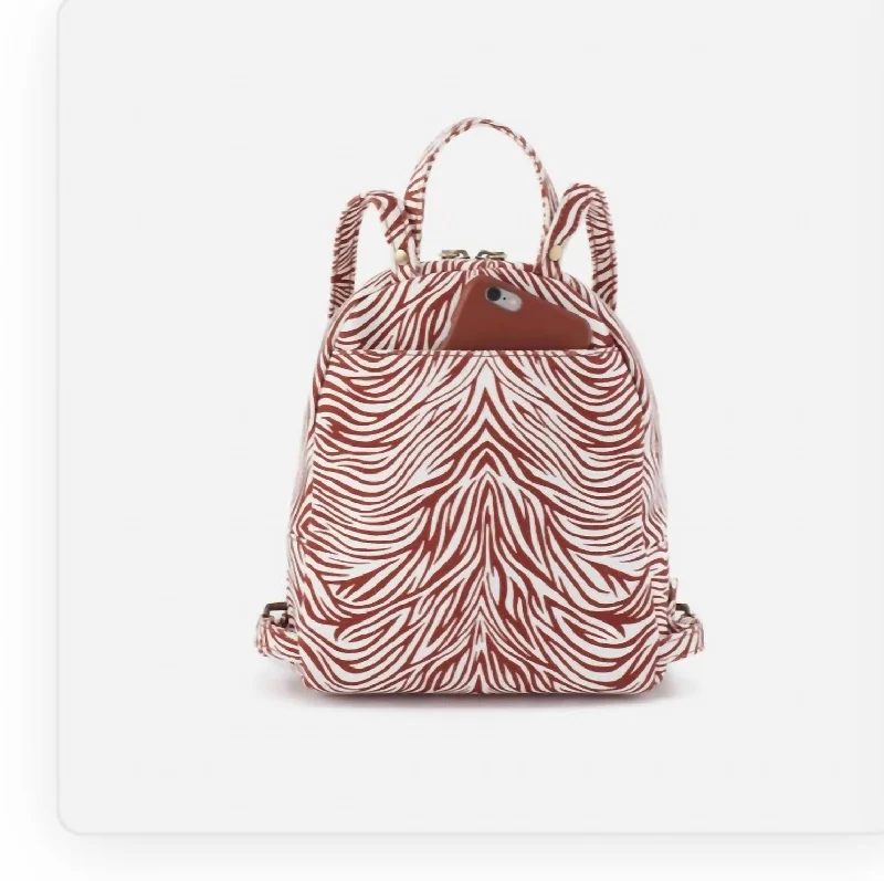 Juno Mini Backpack In Ginger Zebra