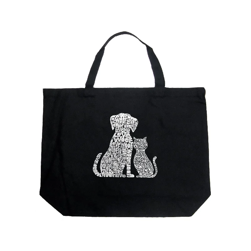 Large Word Art Tote Bag - Dogs and Cats