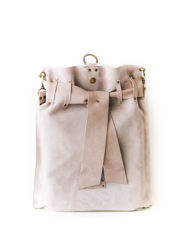 Beige Suede Backpack