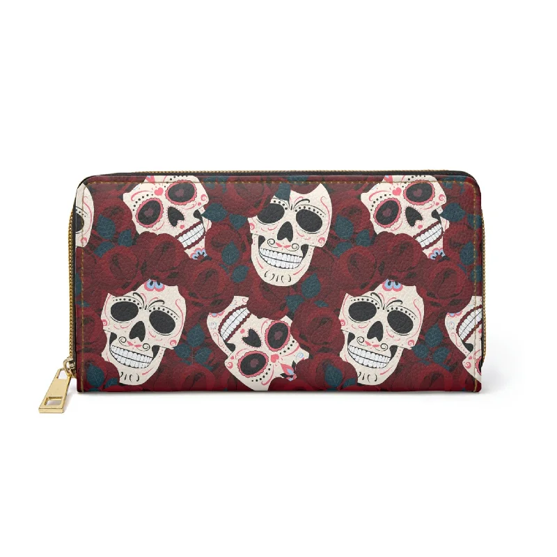 Mexican Sugar Skull Zipper Wallet