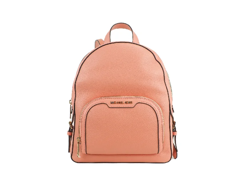 Michael Kors Jaycee Medium Sherbert Pebbled Leather Zip Pocket Backpack Women's Bookbag