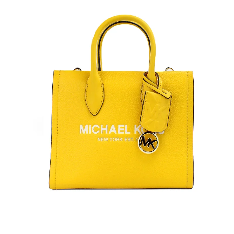 Michael Kors Mirella Small Jasmine yellow Leather Top Zip Shopper Tote Women's Bag