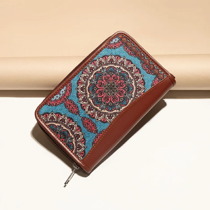 Multicolor Mandala Print Chain Wallet