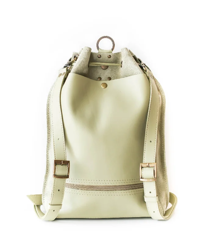 Olive Leather Backpack Purse