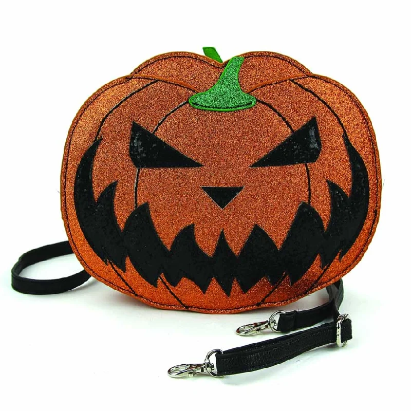 Pumpkin Two Faced Jack O Lantern Crossbody Bag