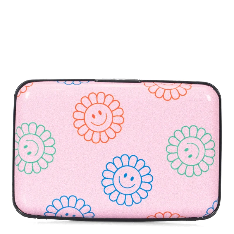 Smiling Flowers Aluminium RFID Card Holder