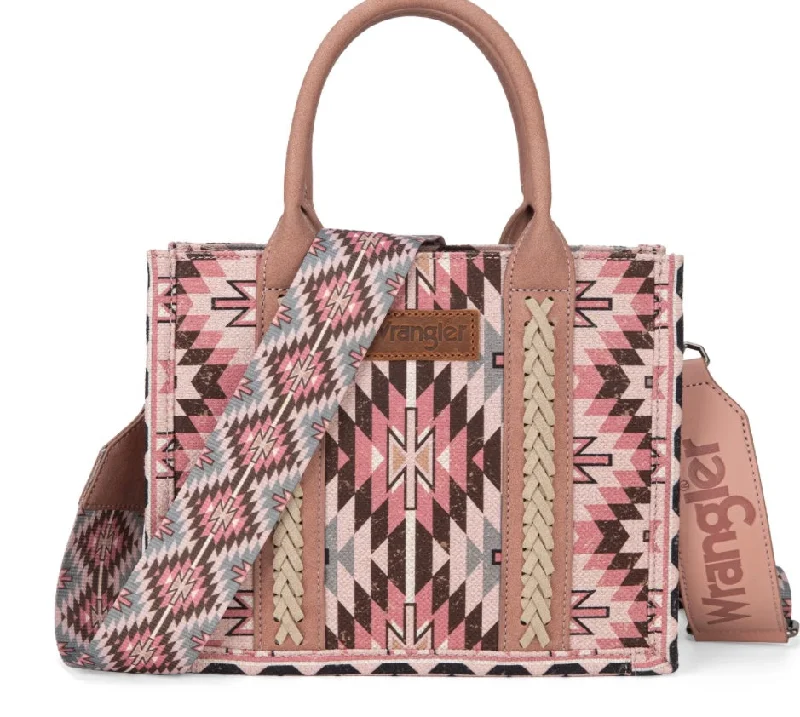 Wrangler Southwestern Pattern Dual Sided Print -Tote/Crossbody -